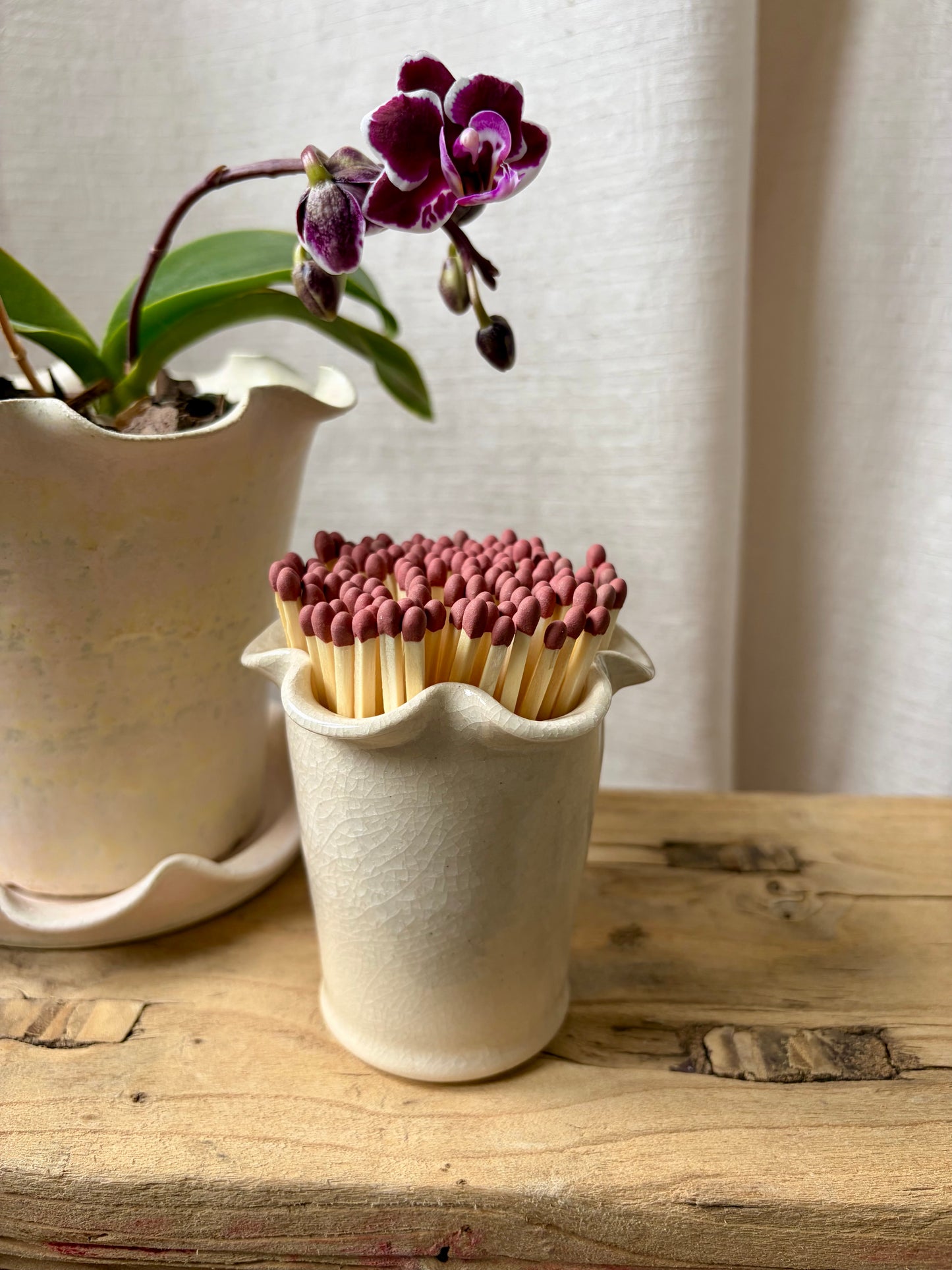 Frilly Matchstick/Miniature Plant Pot