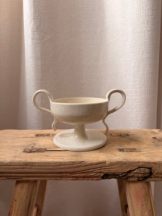 Pillar Candle Holder with Ribbon Handles