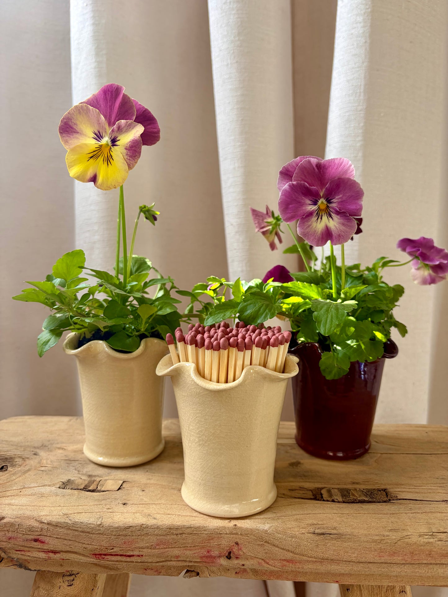 Frilly Matchstick/Miniature Plant Pot
