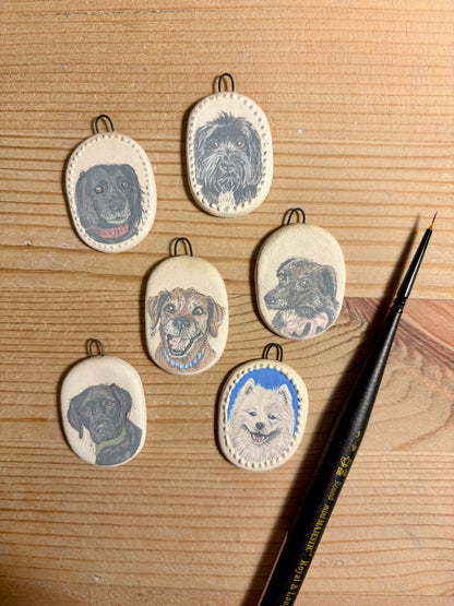 Custom Pet Portrait Miniatures ~ Pendant