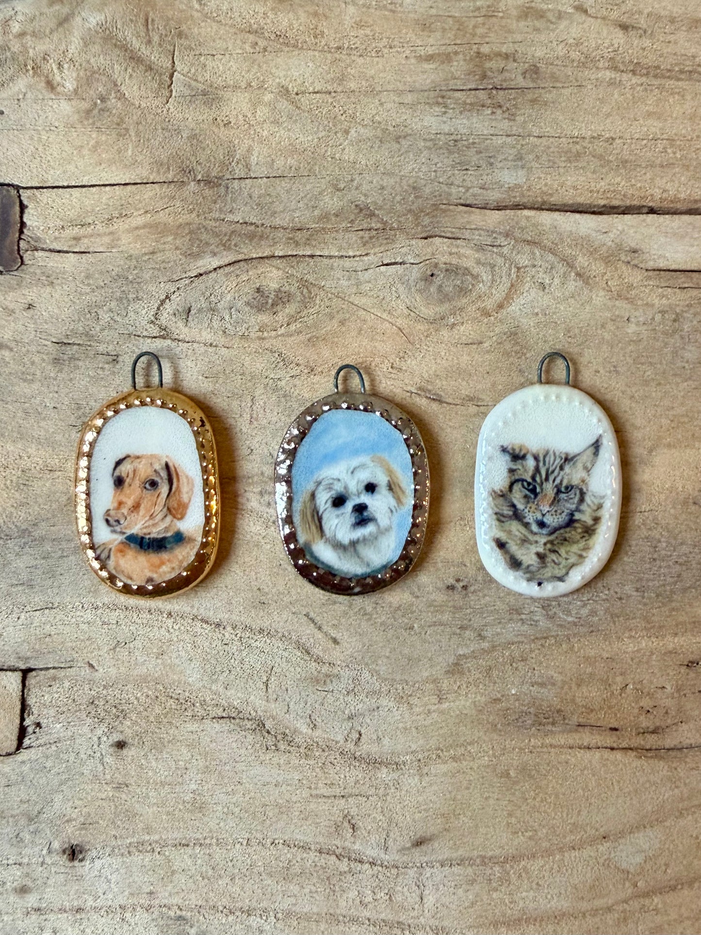 Custom Pet Portrait Miniatures ~ Pendant