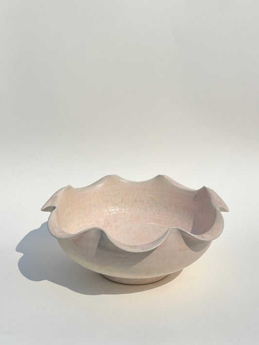 Large Frilly Bowl - Pearl