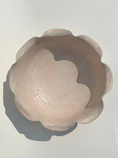 Large Frilly Bowl - Pearl